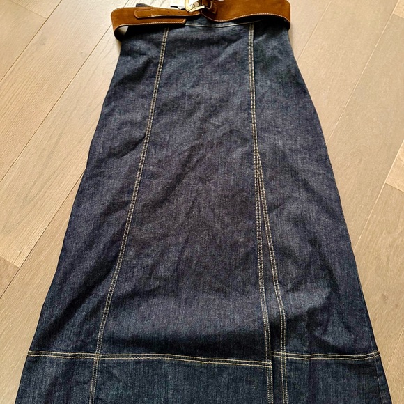 Zara Z1975 Belted Wrap Denim Midi Skirt - Picture 10 of 14
